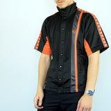 Vintage Sergio Tacchini short sleeved tracksuit track jacket fleece windbreaker in black