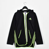Vintage Adidas track jacket longsleeve tee pullover windbreaker sweatshirt in black and neon green