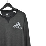 Vintage Adidas jumper pullover sweatshirt windbreaker fleece track jacket in dark grey