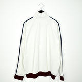 Vintage Fred Perry track fleece longsleeve tee pullover windbreaker sweatshirt in white grey and maroon