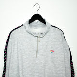 Vintage Arena quarter zip up sweatshirt jumper long sleeve tee pullover in grey and black