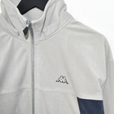 Vintage Kappa track jacket longsleeve tee pullover windbreaker sweatshirt in grey and navy