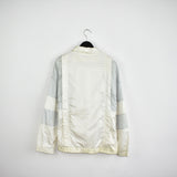 Vintage Puma windbreaker zip up jacket trackie track coat in white and grey