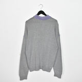 Vintage Tree company polo jumper pullover sweatshirt top in grey and purple