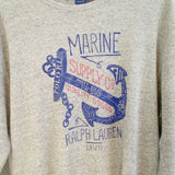 Vintage Ralph Lauren polo jumper hoodie pullover sweatshirt windbreaker track jacket in light grey