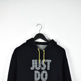 Vintage Nike hoodie pullover sweatshirt windbreaker fleece track jacket in black and grey