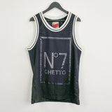 Vintage Review sleeveless basketball t-shirt top blouse tee in black