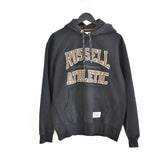 Vintage Russel athletic soft track hoodie jacket jumper longsleeve tee pullover sweatshirt fleece in black