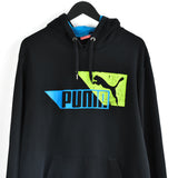 Vintage Puma hoodie pullover sweatshirt windbreaker fleece track jacket jumper in black, blue and green