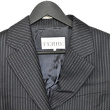 Vintage Gianfranco Ferre blazer bomber jacket windbreaker zip up tracksuit track jacket trackie sweater jumper sweatshirt pullover long sleeve in striped navy