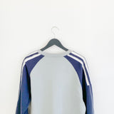 Vintage Adidas jumper longsleeve tee pullover sweatshirt windbreaker in grey and blue