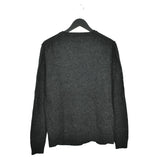 Vintage Guess Jeans big spell out fuzzy sweater sweatshirt pullover jumper hoodie in dark grey