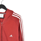 Vintage Adidas zip up hoodie jacket tracksuit sweatshirt pullover jumper track jacket in burgundy
