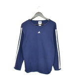 Vintage Adidas V-neck longsleeve tee pullover sweatshirt in blue