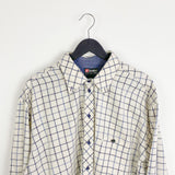 Vintage lotto formal button up shirt long sleeve top in white and brown stripes