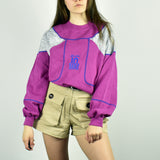 Vintage rare Lotto sweatshirt hoodie jumper sweater pullover in purple and gray