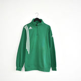 Vintage Adidas quarter zip up jacket jumper longsleeve pullover sweatshirt fleece track jacket sweater in bright green