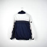 Vintage Reebok windbreaker track jacket tracksuit trackie jumper in white and blue with red stripes