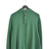 Vintage Ralph Lauren sweater turtleneck sweatshirt pullover jumper fleece track jacket windbreaker in dark green