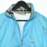 Vintage Adidas track fleece longsleeve tee pullover windbreaker sweatshirt in blue