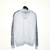 Vintage Champion quarter zipneck sweatshirt jumper sweater pullover hoodie in blueish grey