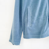 Vintage Reebok fleece zip up track jacket windbreaker sweatshirt longsleeve tee pullover jumper in light blue