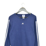 Vintage Adidas V-neck longsleeve tee pullover sweatshirt in blue
