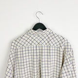 Vintage lotto formal button up shirt long sleeve top in white and brown stripes