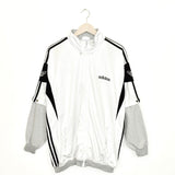 Vintage adidas tracksuit trackie jacket zip up sweater in white black and grey