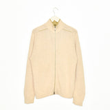 Vintage Tommy Hilfiger full zip fleece zip up sweatshirt jumper sweater pullover hoodie in beige