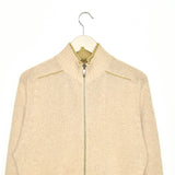 Vintage Tommy Hilfiger full zip fleece zip up sweatshirt jumper sweater pullover hoodie in beige