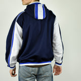 Vintage Reebok zip up hoodie jumper sweater pullover in white and blue