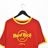 Vintage Hard Rock Cafe Tenerife t-shirt tee blouse top in red and yellow