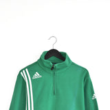 Vintage Adidas quarter zip up jacket jumper longsleeve pullover sweatshirt fleece track jacket sweater in bright green