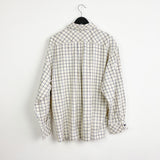 Vintage lotto formal button up shirt long sleeve top in white and brown stripes