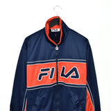 Vintage Fila track jacket windbreaker fleece longsleeve tee pullover sweatshirt jumper in blue and red