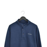 Vintage Pierre Cardin jumper fleece sweatshirt tracksuit track jacket trackie pullover long sleeve in dark blue