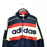 Vintage Adidas tracksuit trackie jacket zip up sweater dark blue red and white