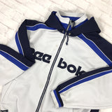 Vintage Reebok zip up hoodie jumper sweater pullover in white and blue