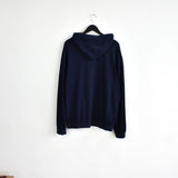 Vintage Kappa hoodie pullover sweatshirt windbreaker fleece track jacket jumper in dark blue and white