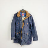 Vintage Review winter jacket puffer coat windbreaker tracksuit track jacket long sleeve in dark blue