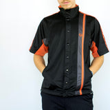 Vintage Sergio Tacchini short sleeved tracksuit track jacket fleece windbreaker in black