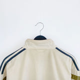 Vintage Adidas zip up tracksuit track jacket trackie sweater windbreaker jumper sweatshirt pullover long sleeve in beige