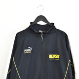 Vintage Puma zip up jacket windbreaker track jacket bomber jacket pullover fleece jumper in black and yellow