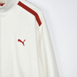 Vintage Puma jumper zip up jacket hoodie pullover sweatshirt windbreaker fleece track in white and red