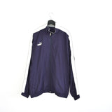 Vintage Puma windbreaker zip up tracksuit track jacket trackie sweater jumper sweatshirt pullover long sleeve in dark blue and white