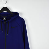 Vintage Nike hoodie zip up jacket long sleeve sweatshirt jumper in dark blue