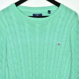 Vintage GANT jumper longsleeve tee pullover sweatshirt in electric green