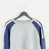 Vintage Adidas jumper longsleeve tee pullover sweatshirt windbreaker in grey and blue