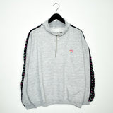 Vintage Arena quarter zip up sweatshirt jumper long sleeve tee pullover in grey and black